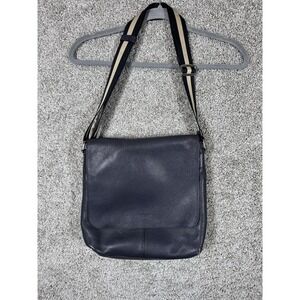 Authentic Coach Charles A1721-F72362 Navy Blue Leather Messenger Crossbody